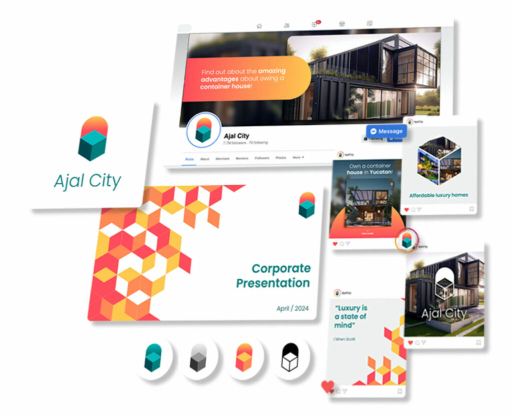 Ajal City branding by The Creative Pixels shows a fan of applications